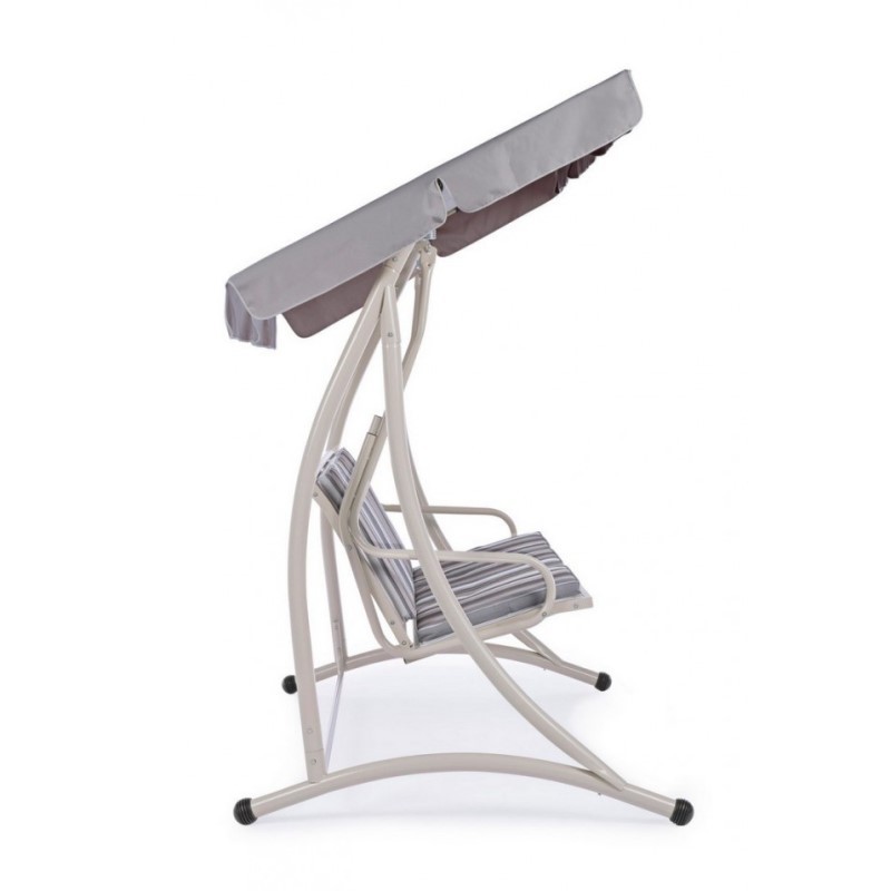 Dondolo in acciaio tre posti Avorio GRELY 190x120x h185 cm - Samnite