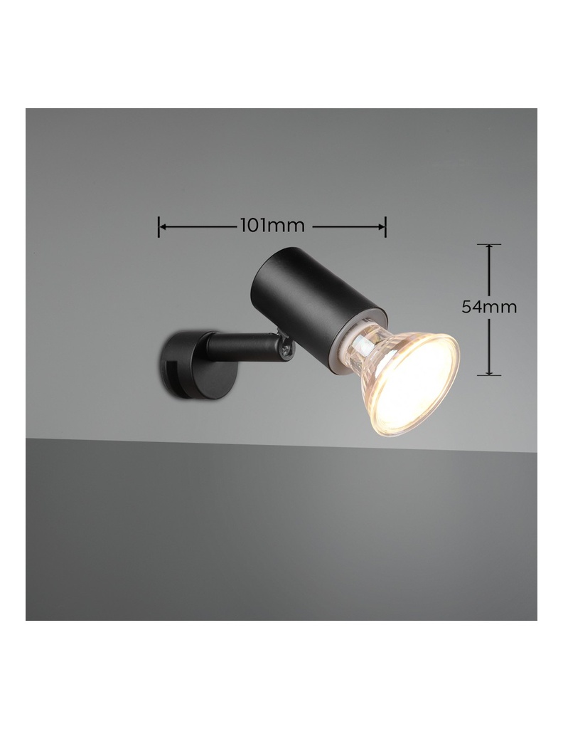 Faretto Da Bagno Spot Orientabile Nero Lorenzo Trio Lighting - Samnite