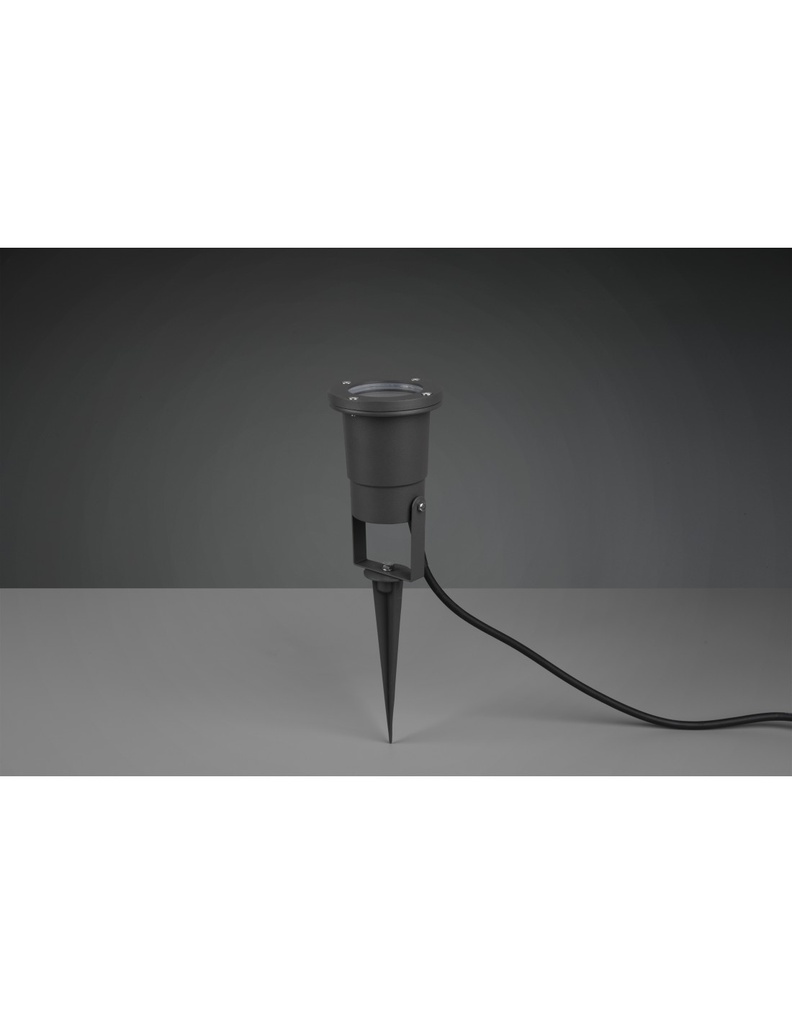 Faretto Da Esterno Orientabile Ubangi Nero Con Picchetto GU10 IP65 Trio Lighting - Samnite