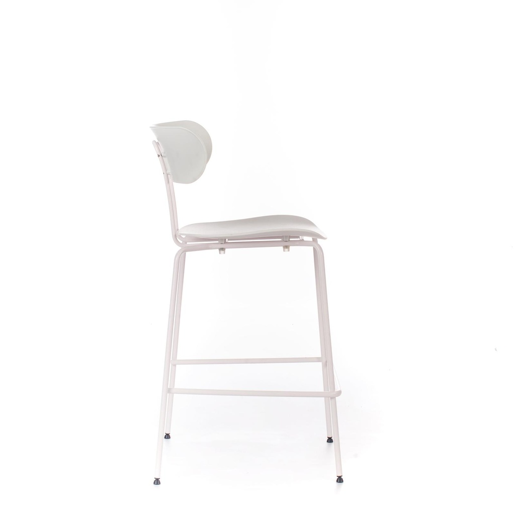  Sgabello in polipropilene con seduta bianca - Samnite