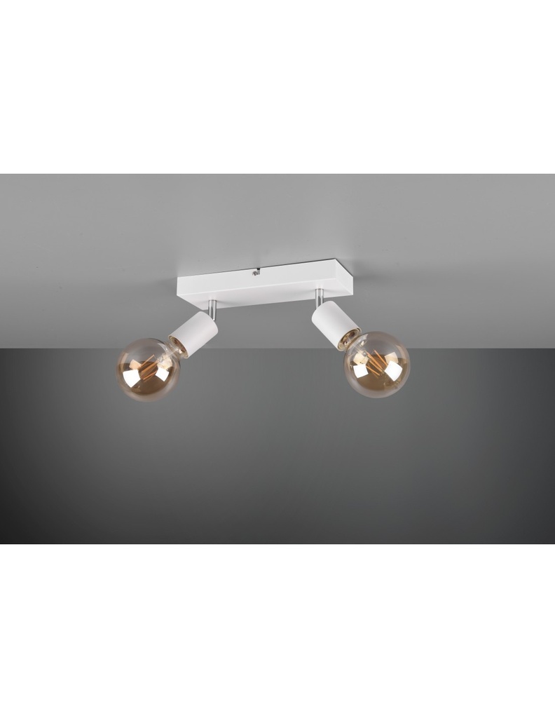Faretto Spot 2xE27 Vannes Bianco L26 cm Trio Lighting - Samnite