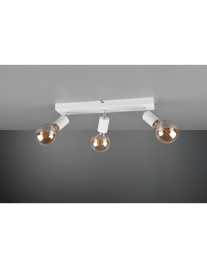 Faretto Spot 3xE27 Vannes Bianco L44 cm Trio Lighting - Samnite