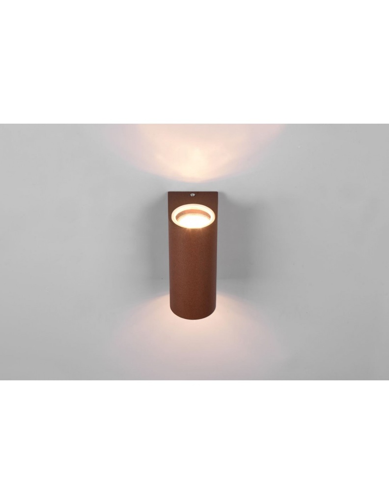 Applique Parete Cilindro Doppia Emissione GU10 Roya Ruggine IP44 Trio Lighting