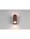 Applique Parete Cilindro Doppia Emissione GU10 Roya Ruggine IP44 Trio Lighting