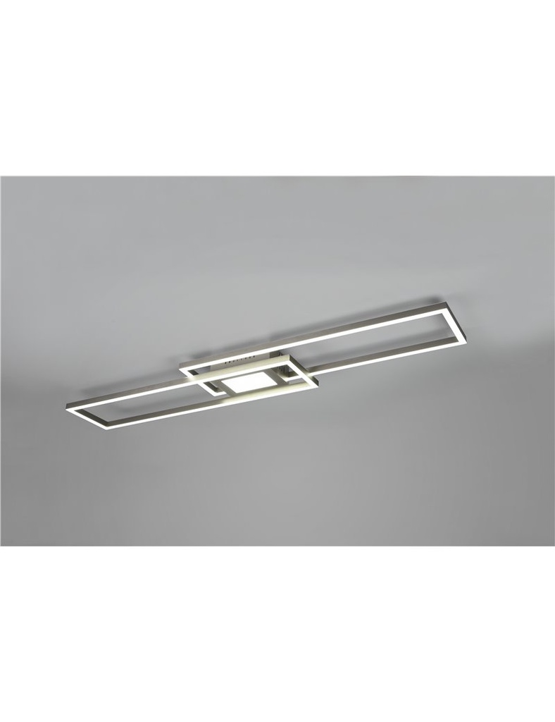 Ganado plafoniera led rettangolare acciaio retro-illuminata rgb con telecomando multifunzione l. 110cm Moderno LED - Samnite
