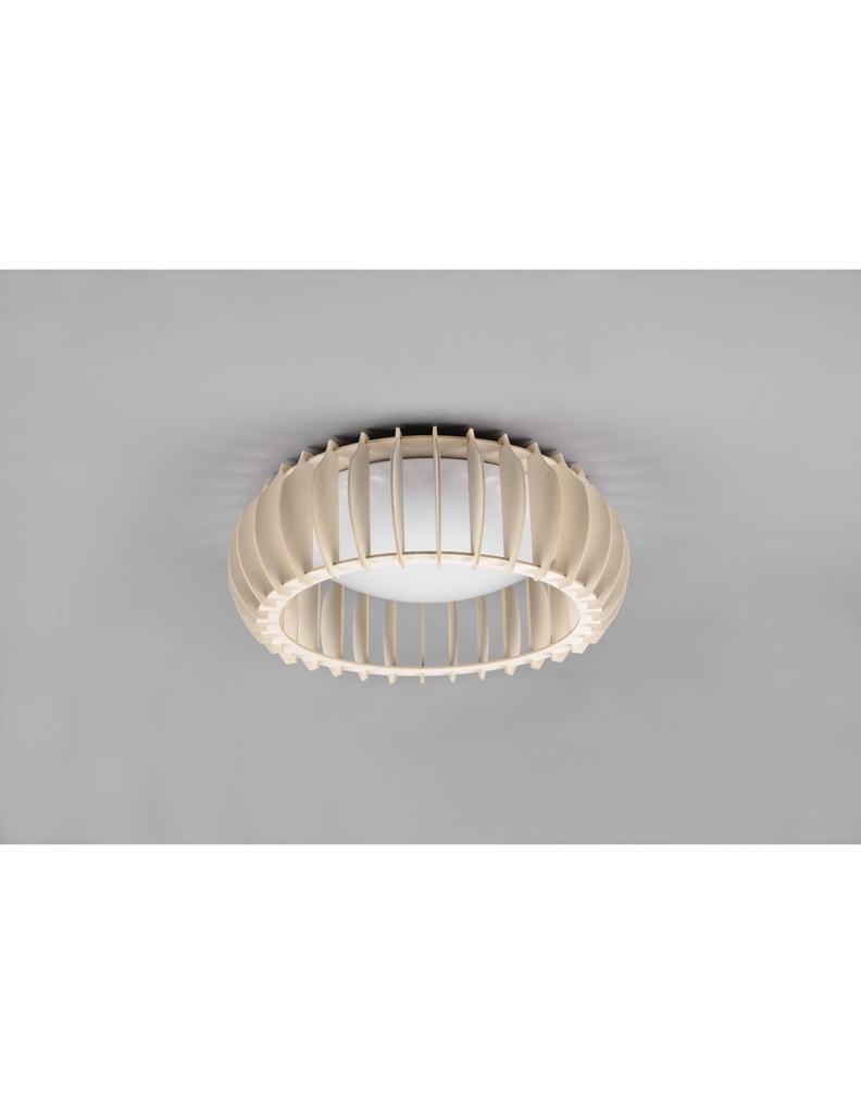 Lampada Da Soffitto Legno Naturale Led Dimmer Monte Ø40 cm Trio Lighting - Samnite