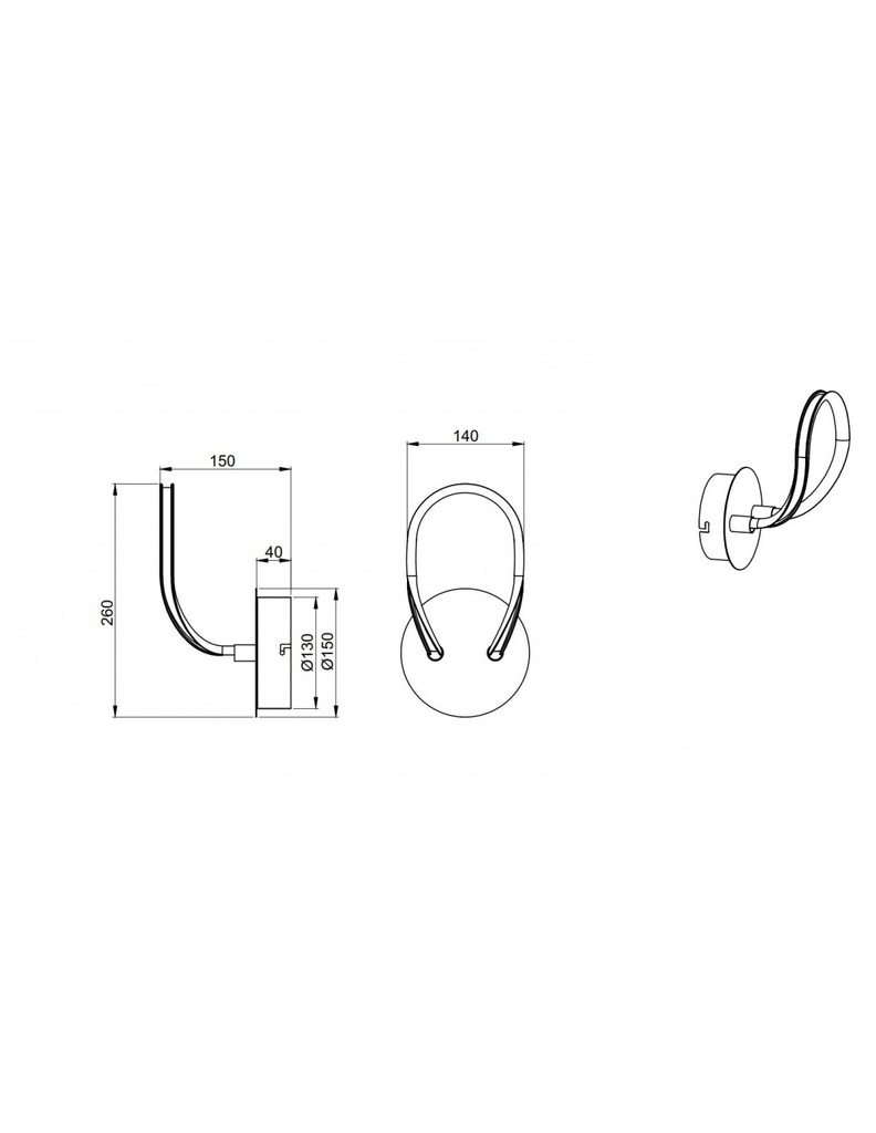 Applique Parete Design Moderno Led Dimmer 4000k Bologna Bianco Trio Lighting