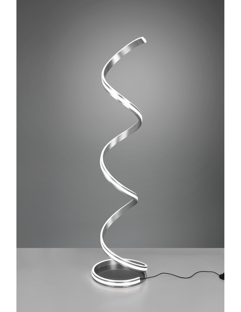 Lampada Da Terra Moderna Yara Spirale Nichel Led Dimmer Trio Lighting - Samnite