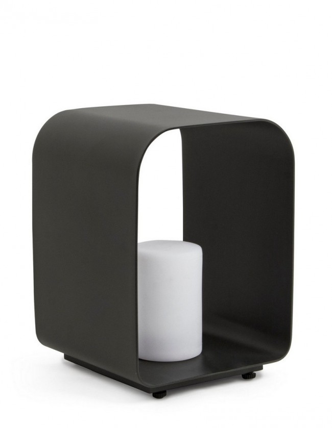 Lampada Led in alluminio Ridley antracite 35h cm - Samnite