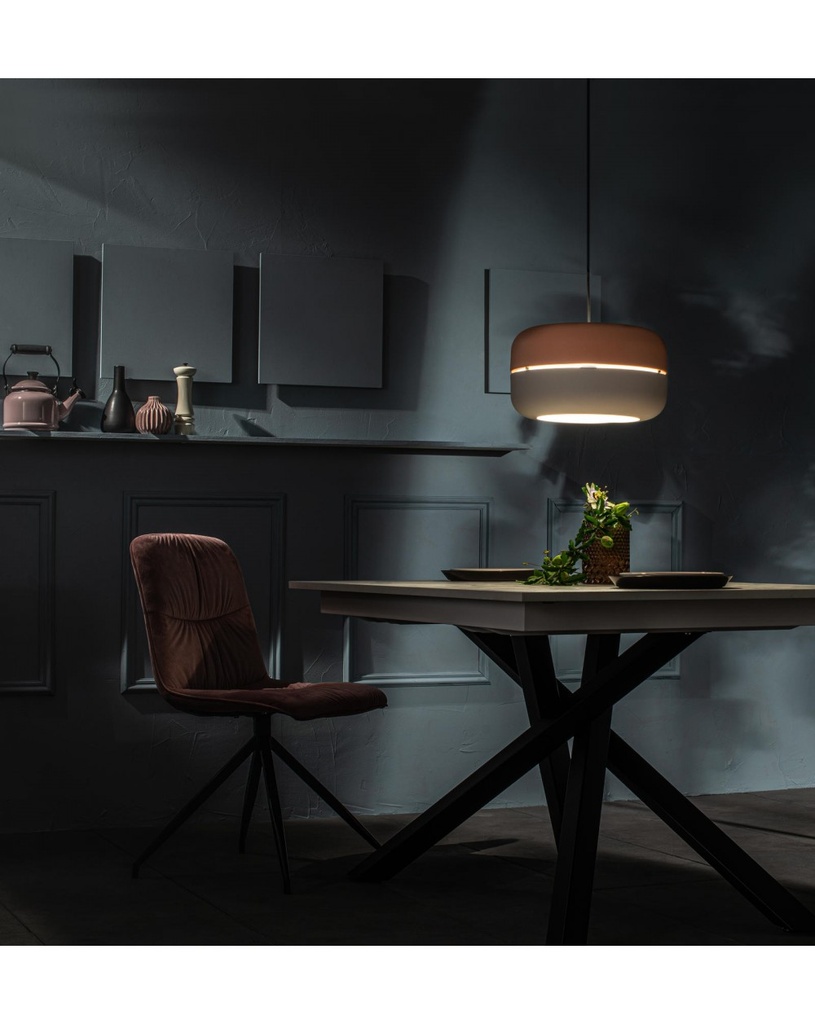 Lampada a sospensione Idra in metallo rosa e grigio STS - Samnite