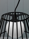 Lampada a sospesione in metallo con paralume nero D25/35xD20/35x120h cm - Samnite