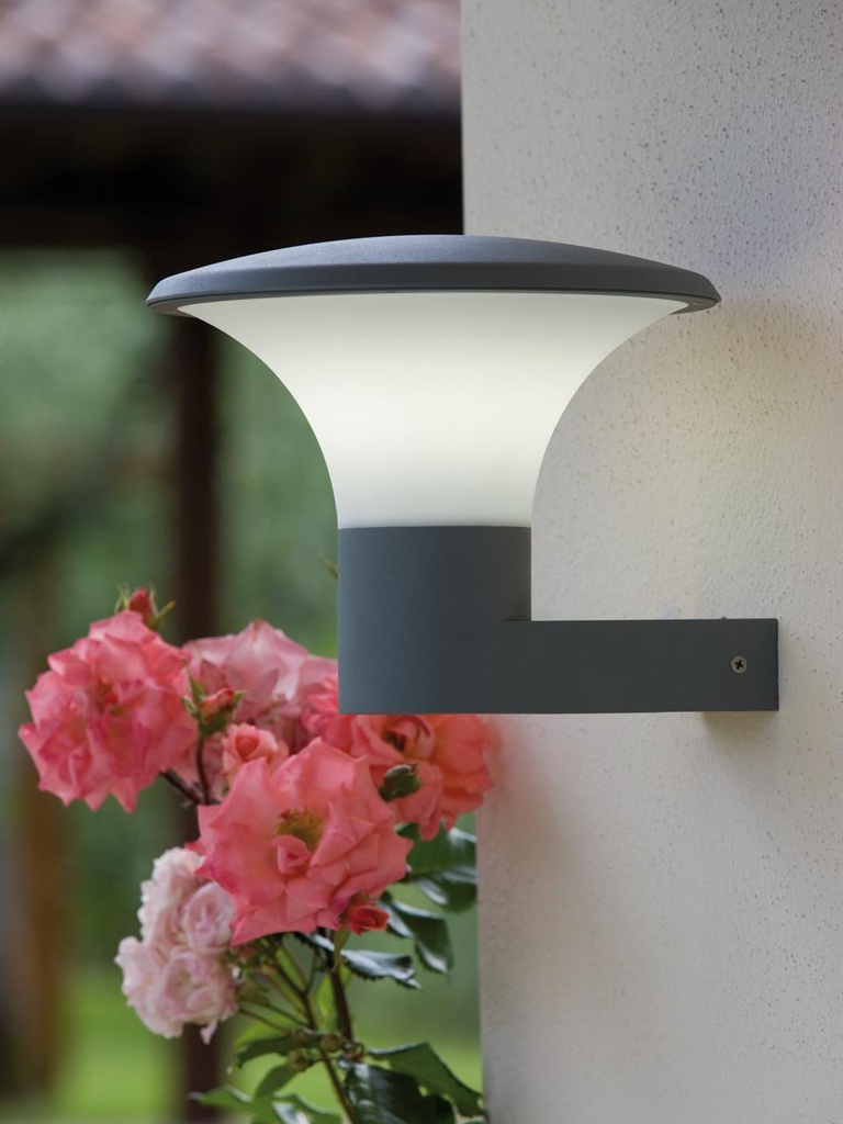 Lampada da esterno in alluminio pressofuso con diffusore opalino - Altezza max 160mm - IP44 alluminio - Samnite