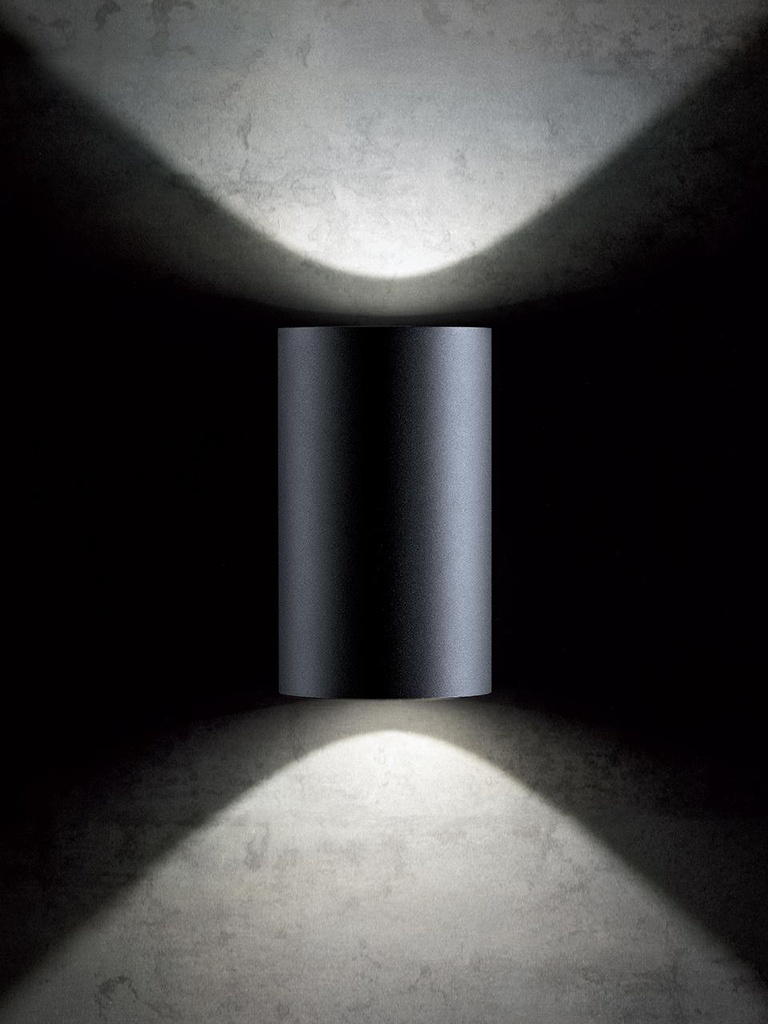 Lampada da parete in alluminio pressofuso con diffusori in vetro trasparente - 20W, 2120 lumen alluminio - Samnite