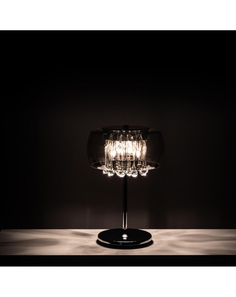 Lampada da tavolo Mirror in vetro e metallo grigio cromo  STS - Samnite