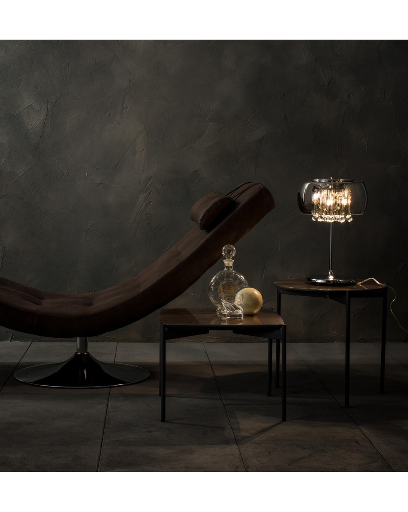 Lampada da tavolo Mirror in vetro e metallo grigio cromo  STS - Samnite