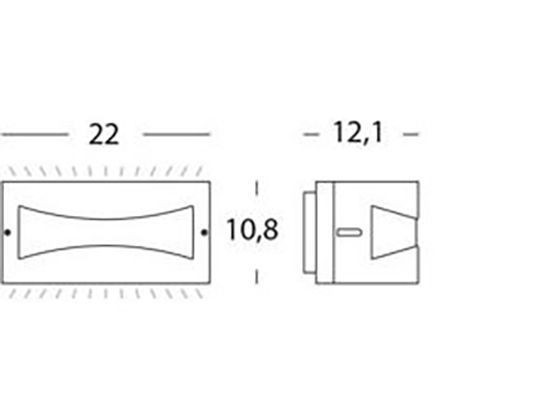 Applique 10W Led 4000K  linea tibet  caffe' - Samnite