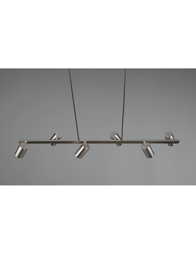 Lampadario 6 Faretti GU10 Orientabili Marley Nichel Trio Lighting - Samnite