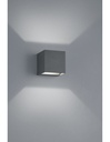 Applique Cubo Antracite Doppia Luce Led Adaja IP54 Trio Lighting - Samnite