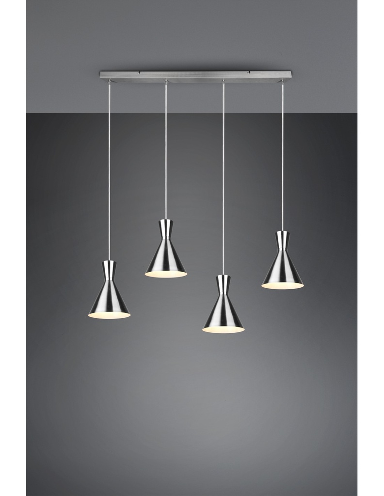 Lampadario Lineare Enzo 4xE27 Nichel Opaco Trio Lighting - Samnite
