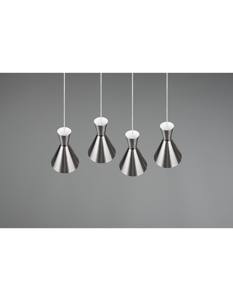 Lampadario Lineare Enzo 4xE27 Nichel Opaco Trio Lighting - Samnite