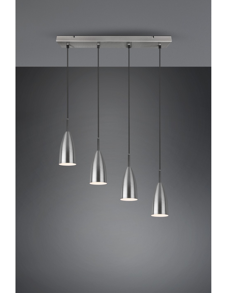 Lampadario Lineare Isola Farin 4 Luci Nichel Trio Lighting - Samnite