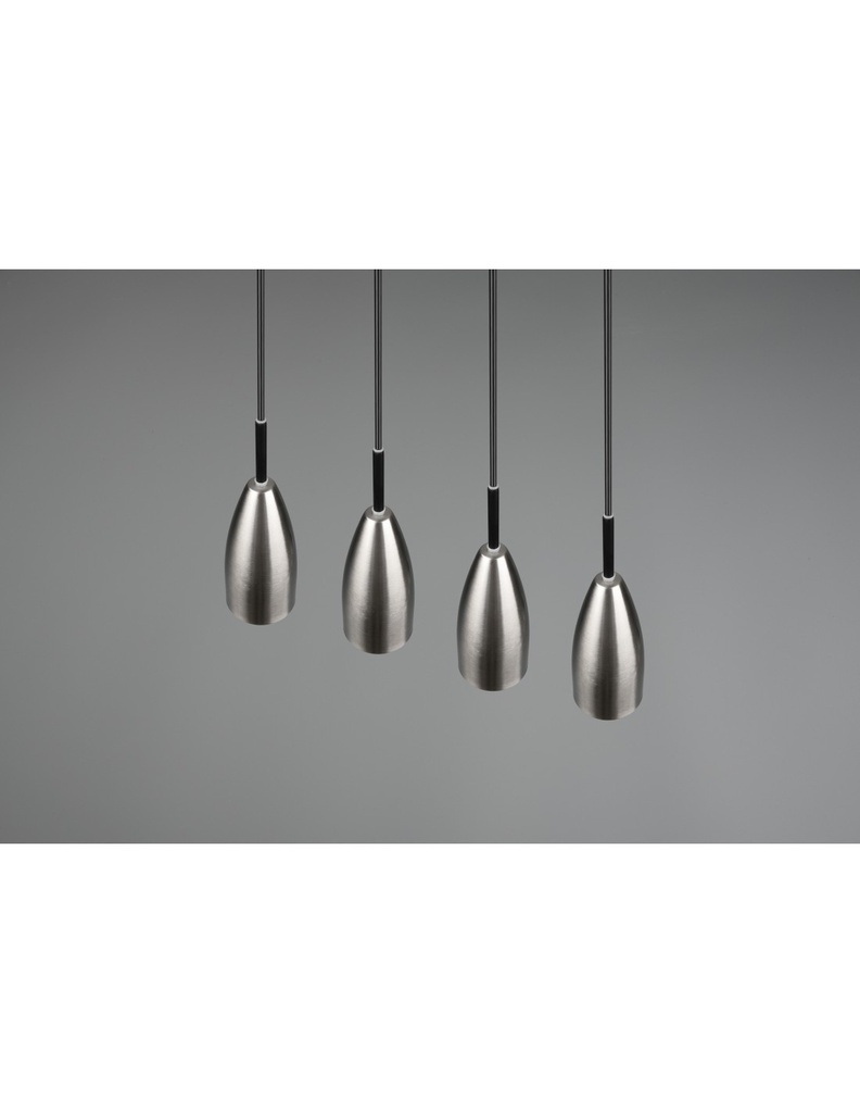 Lampadario Lineare Isola Farin 4 Luci Nichel Trio Lighting - Samnite