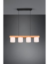 Lampadario Sospensione Legno 4 Paralumi Bianchi Cameron Trio Lighting - Samnite