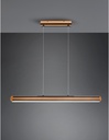 Lampadario Ufficio Doppia Emissione Vintage Legno E Metallo Nero Dimmer Deacon Trio Lighting - Samnite