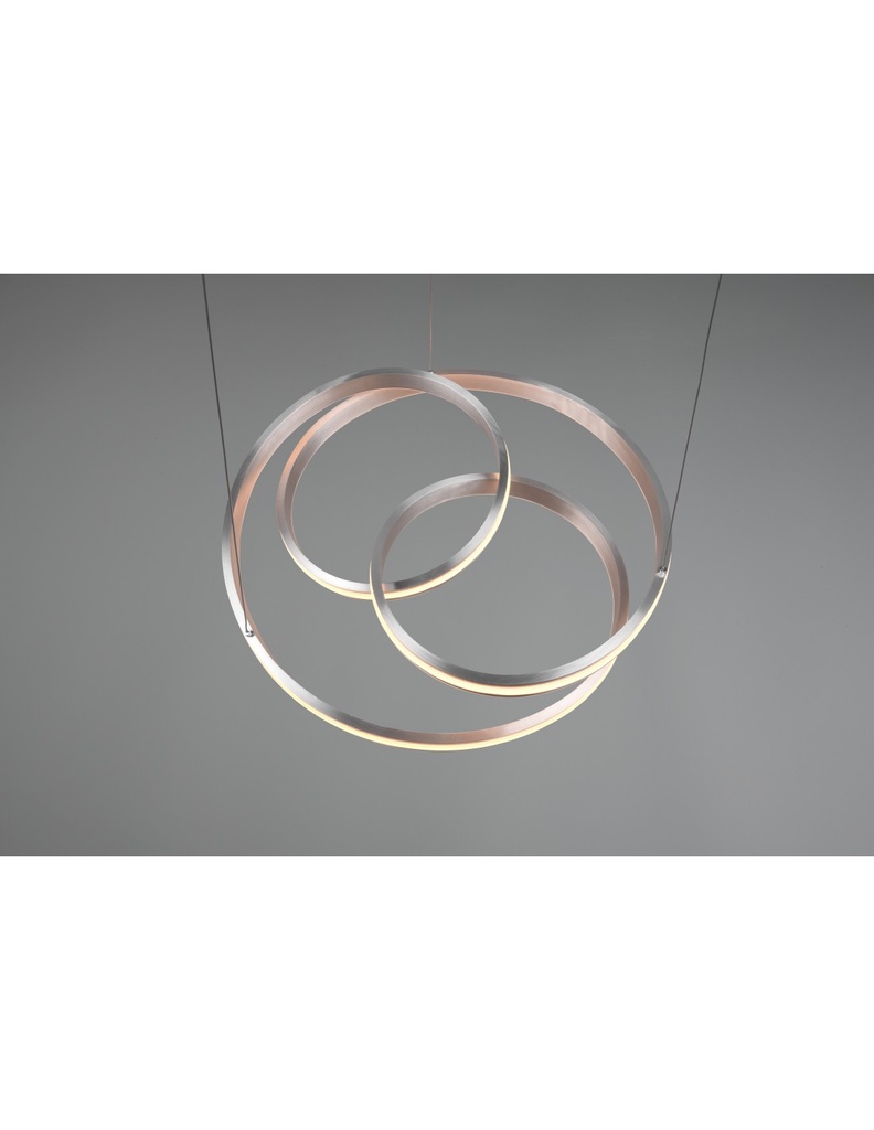 Lampadario Vortice Moderno Yara Nichel Led Dimmer Trio Lighting - Samnite