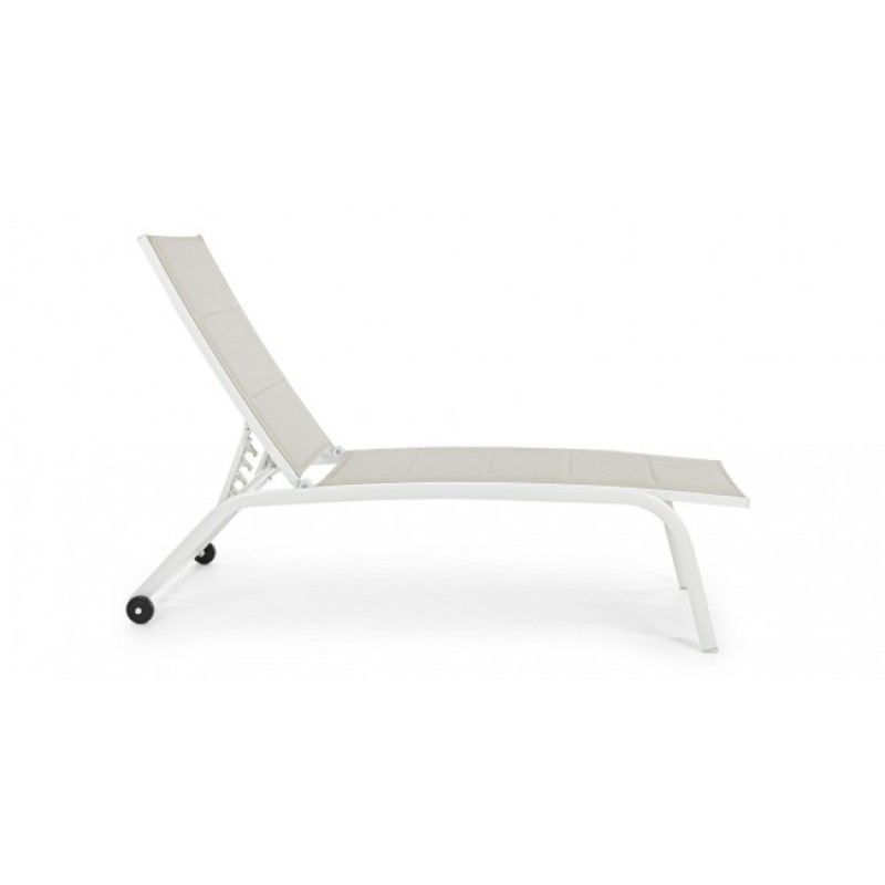 Lettino alto in alluminio bianco con ruote Cleopas - Samnite