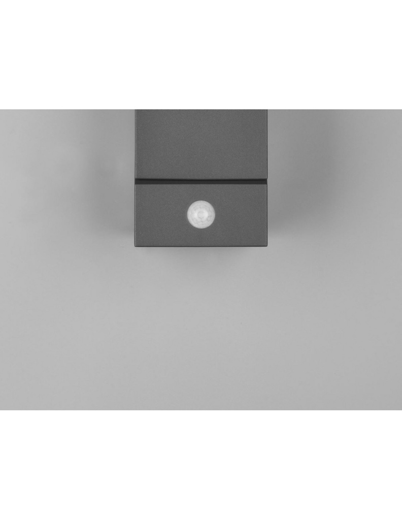 Applique Led Orientabile Avon Alluminio Antracite IP54 Sensore Movimento Trio Lighting - Samnite