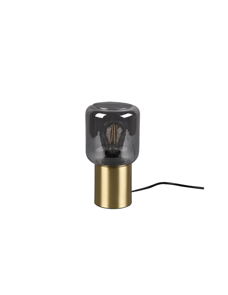 Lumetto Moderno Base Ottone e Paralume Vetro Fumé Trio Lighting - Samnite