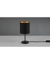 Lumetto Tavolo Jerry Nero Oro Paralume Cilindro Ø13 cm Trio Lighting - Samnite