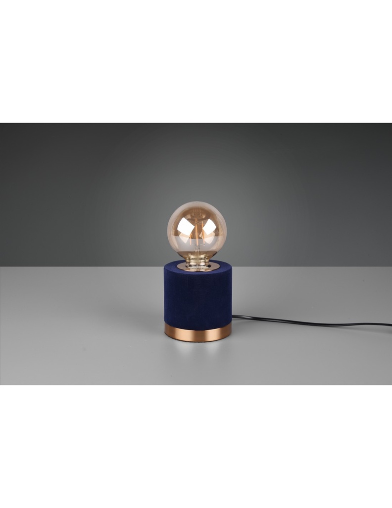Lumetto Tavolo Judy Velluto Blu Ø11 cm Trio Lighting - Samnite