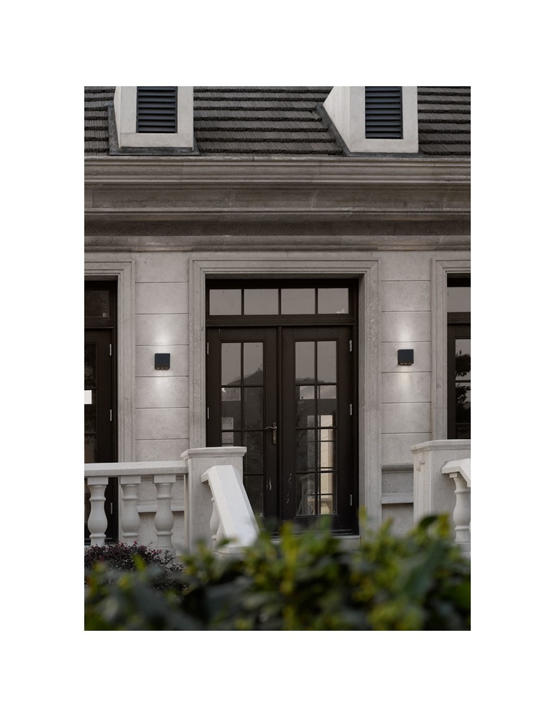 Applique Quadrata Thames Led Doppia Emissione IP54 Antracite 14x14 cm Trio Lighting