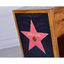 Madia in legno di mango marrone 2 cassetti e ripiani a vista  50x120xh. 75 cm - Samnite