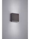 Applique Quadrata Thames Led Doppia Emissione IP54 Antracite 14x14 cm Trio Lighting