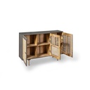 Madia moderna  grigio scuro rattan oro cm 160 x 38 x h 75 - Samnite