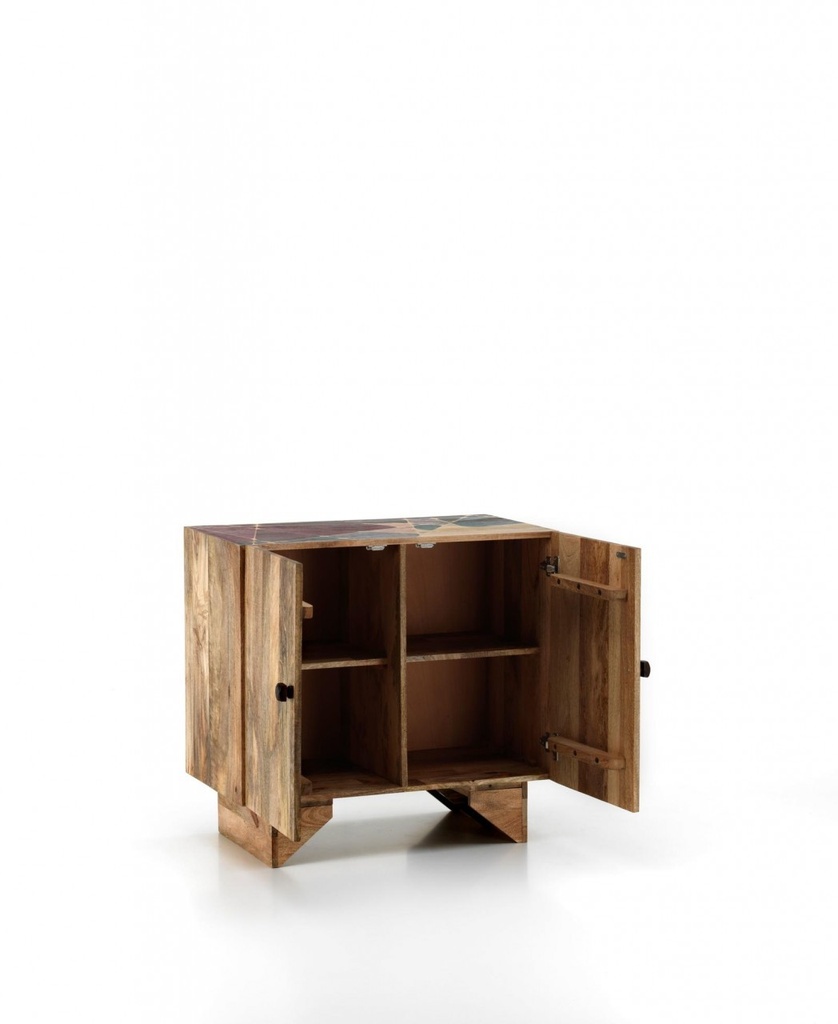 Madia moderna etnica  marrone multicolor cm 81 x 45 x h 75 - Samnite