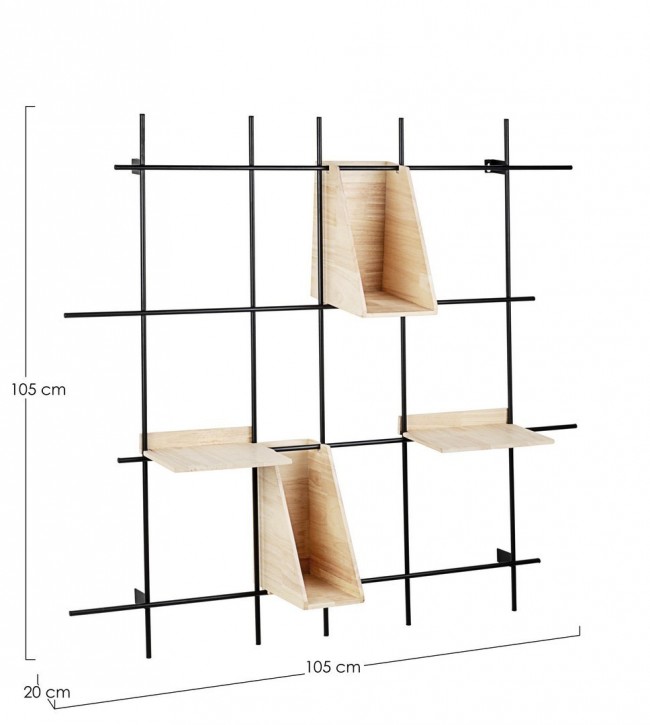 Mensola vintage in metallo 4 piani District 105x105 cm - Samnite