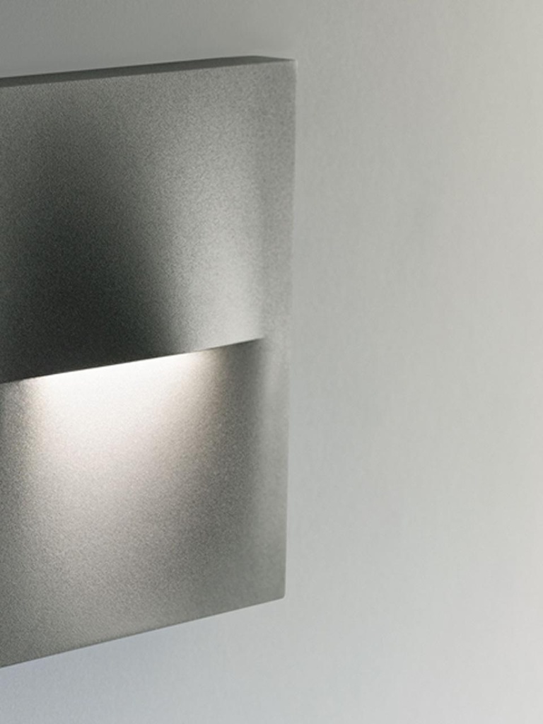 Applique tonda in alluminio pressofuso con diffusore satinato - Luce naturale grafite - Samnite