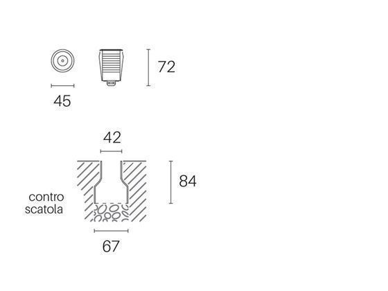 Calp.D.4,5 - 2,5W Led* 3000K  linea hangar  acciaio - Samnite