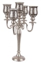 Candelabro 5 fuochi argento in alluminio stile classico cm 62h - Samnite