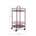 Carrello per bottiglie in acciaio Rosso Bordeaux - Samnite