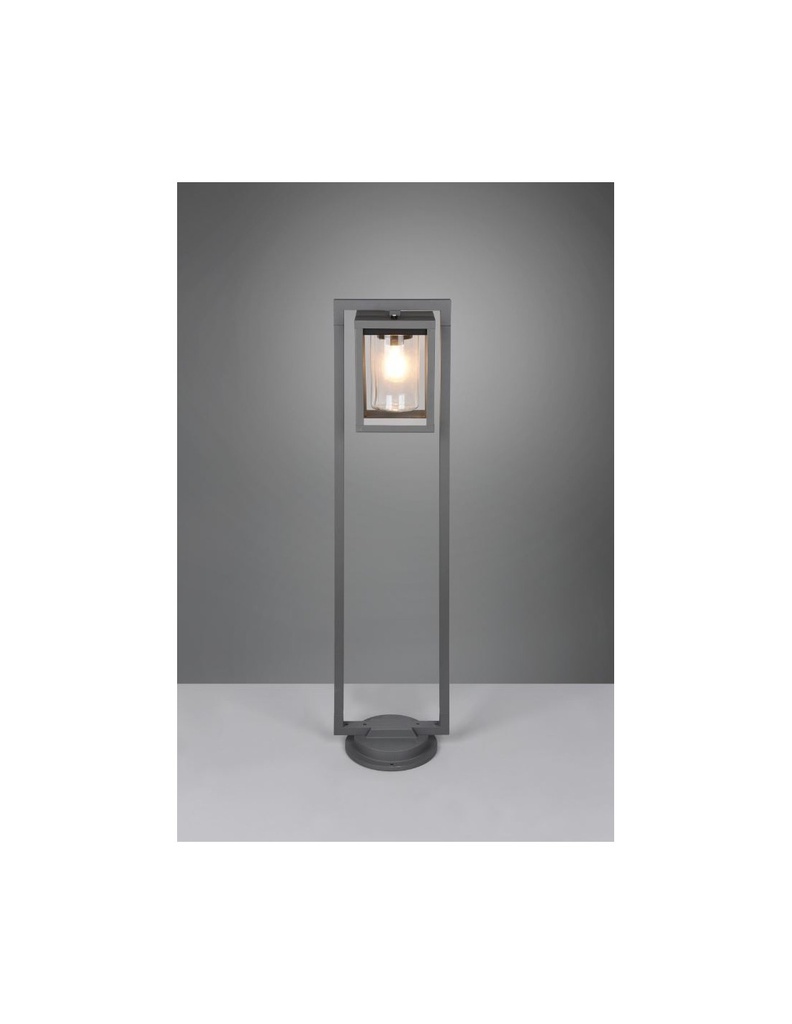 Palo Alto Lanterna Cilindro Vetro Lunga Antracite IP44 Sensore Crepuscolare Trio Lighting - Samnite