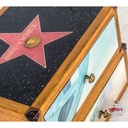 Cassettiera 2 cassetti decorati multicolor in legno di mango  40x5h.40 cm - Samnite