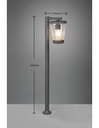 Palo Da Esterno Cavado Lanterna Vintage Alluminio Antracite IP44 Trio Lighting - Samnite