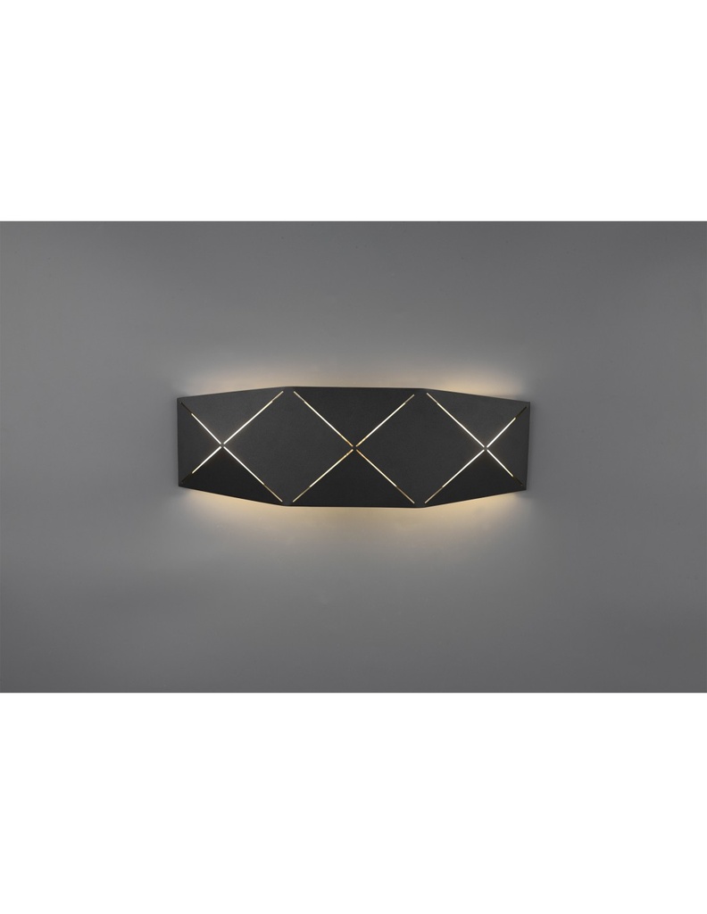 Applique Rettangolare Led Zandor Nero L40 cm Trio Lighting