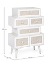 Cassettiera 6 Cassetti bianco Montiel  in legno stile rustico - Samnite