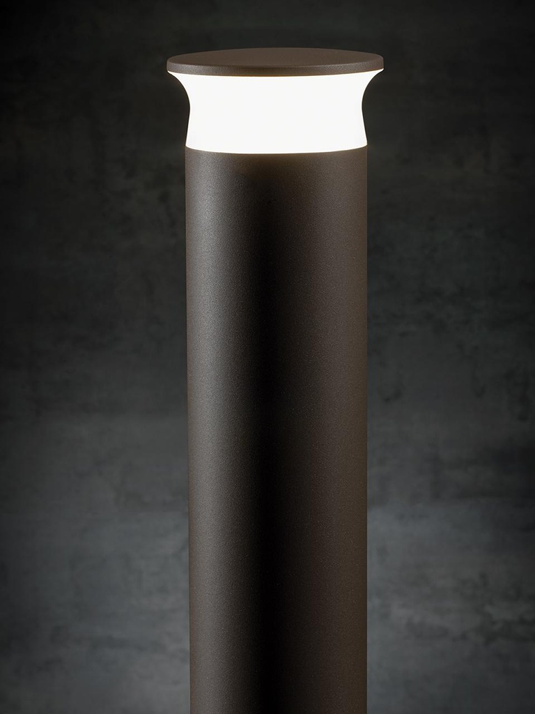 Palo in Alluminio Pressofuso con Diffusore Opalino - Illuminazione LED 9W - Luce Naturale - IP65 grafite - Samnite